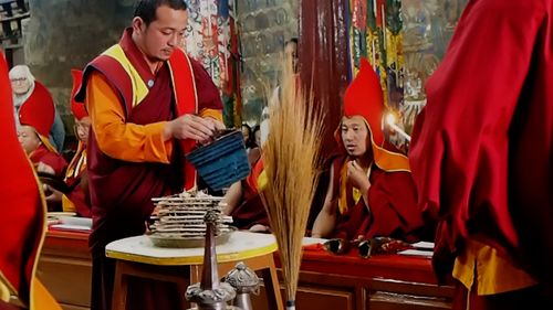 Pelling • Cérémonie au monastère Sangchen Pemayangtse ( Inde, Sikkim )